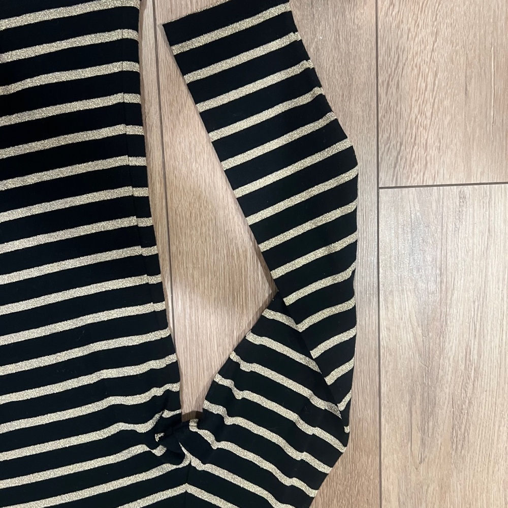 Polo Ralph Lauren Striped Black and Cream Cotton Long Sleeve Top - Picture 5 of 6